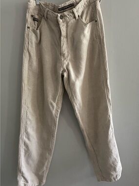 Chevignon Concept Linen Cotton Blend Light Beige Chino Pants Trousers Size 38